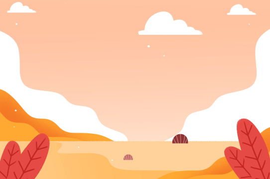 红色渐变天空室外户外场景插画