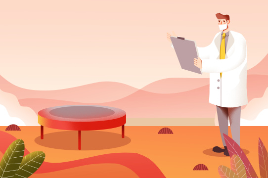 医生手持报告诊断书插画