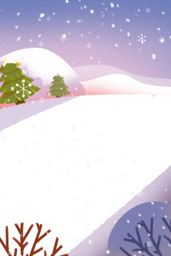 卡通手绘冬天冬至大寒小寒节气雪地插画