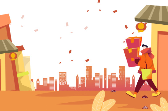 卡通手绘新年屏海报插画中国风背景