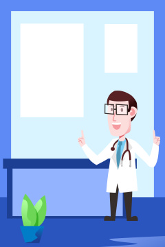 卡通手绘医疗医生主题海报闪屏插画