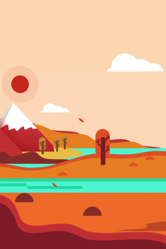 卡通手绘秋季秋天立秋黄色旅行闪屏插画背景