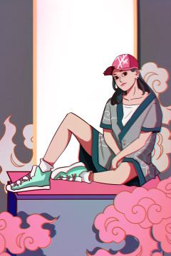 卡通手绘国潮中国风时尚美女美女插画