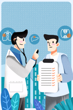 医疗医生问诊病人病历询问海报插画