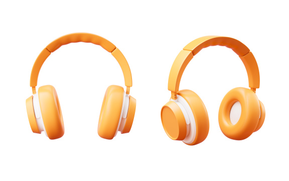 卡通风格耳机3D渲染