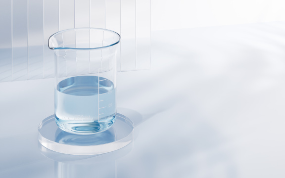 实验室的玻璃化学器皿3D渲染