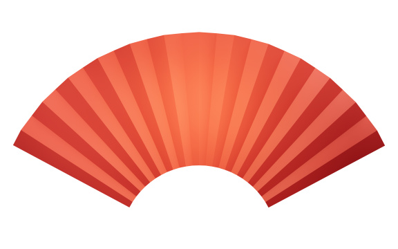 中国古风折扇扇面3D渲染