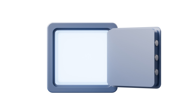 卡通风格圆角保险箱3D渲染