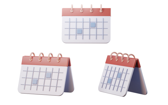 卡通风格日历3D渲染
