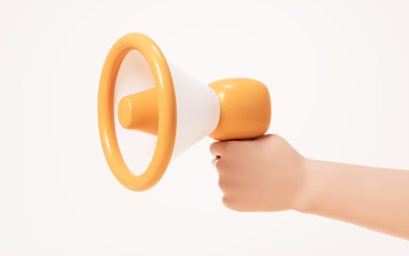 手部拿着的小喇叭3D渲染