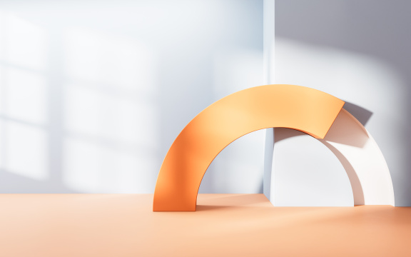 创意几何体室内空间3D渲染