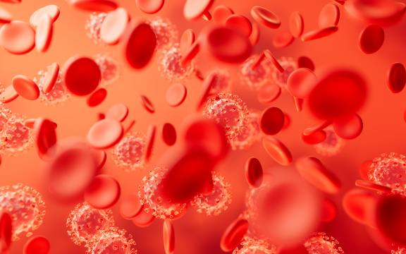 血液中的病毒3D渲染