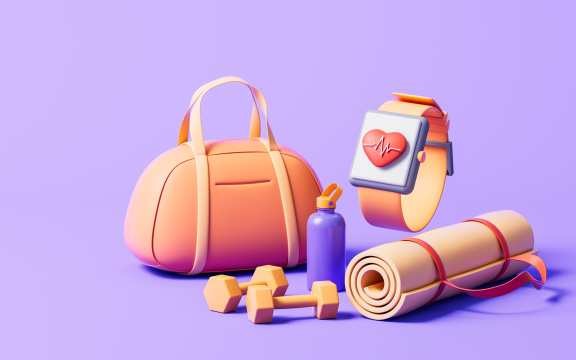 卡通风格运动与健身3D渲染