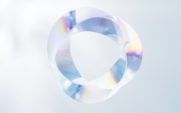 玻璃曲面宝石3D渲染