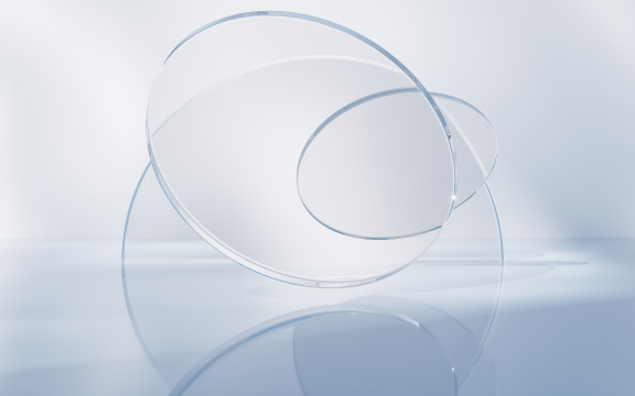 透明玻璃几何体背景3D渲染