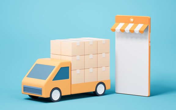 货车与货物运输3D渲染