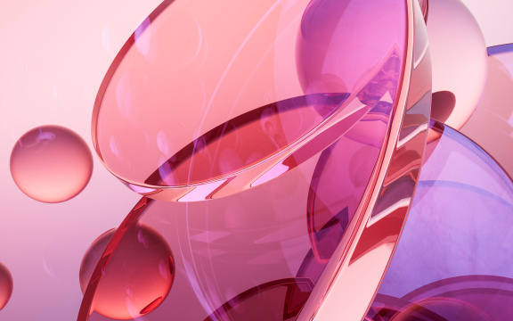 透明玻璃几何体背景3D渲染