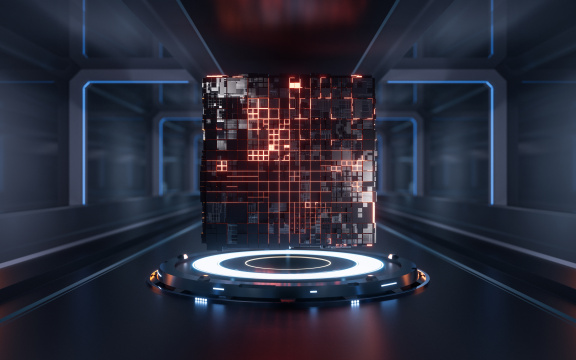AIGC与科技感背景3D渲染