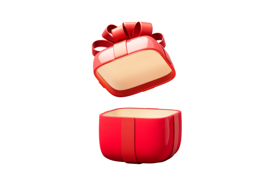 卡通风格礼物盒子3D渲染