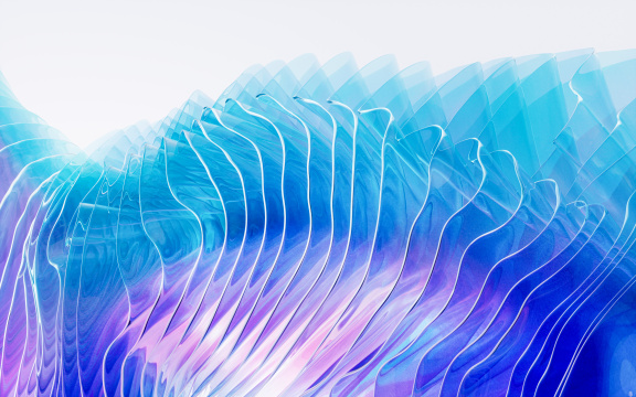 多层玻璃渐变曲面3D渲染