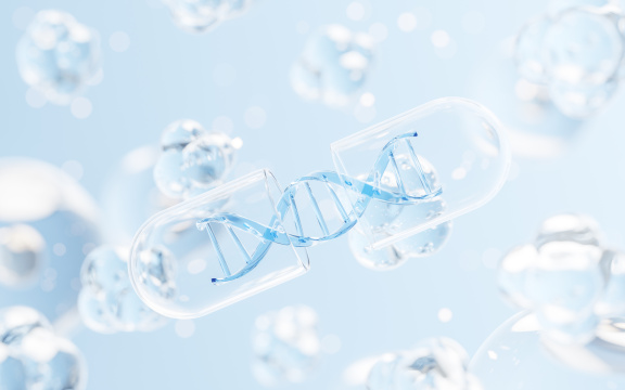 医药胶囊生物制药概念3D渲染