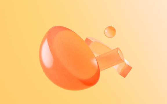 半透明玻璃几何体3D渲染
