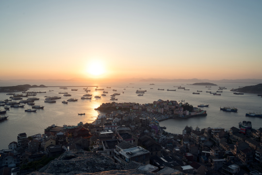 中国浙江台州渔船与港口
