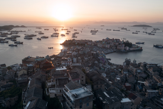 中国浙江台州渔船与港口