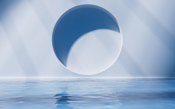 室内水面空房间3D渲染