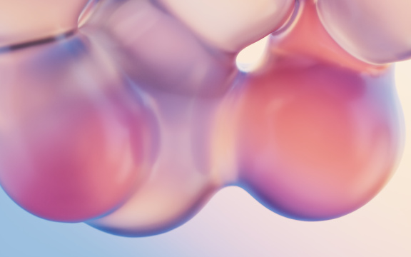 透明渐变流体背景3D渲染