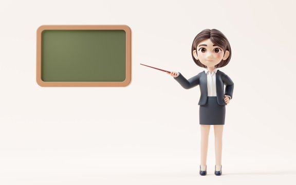 穿着正装的卡通女性3D渲染
