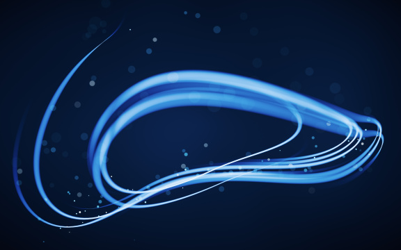 抽象流动的霓虹线条3D渲染