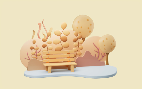 卡通公园风景3D渲染