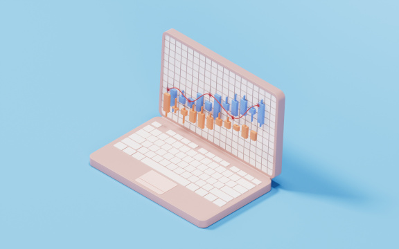 上升曲线与数据分析概念3D渲染