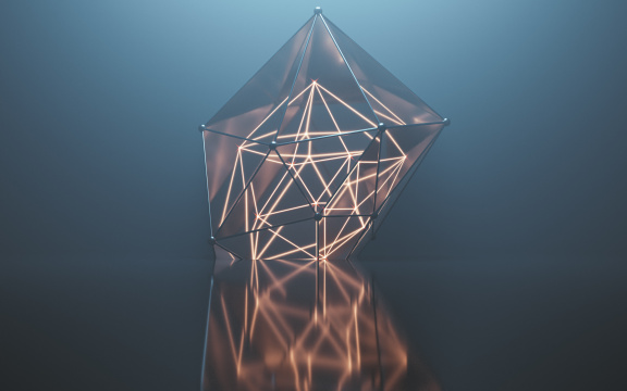 抽象几何体背景3D渲染