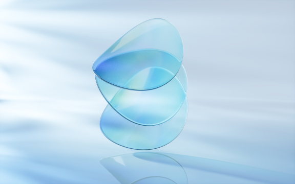透明渐变玻璃曲面3D渲染
