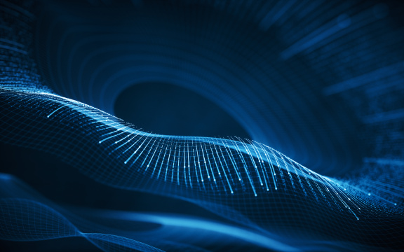 蓝色空间线条背景3D渲染