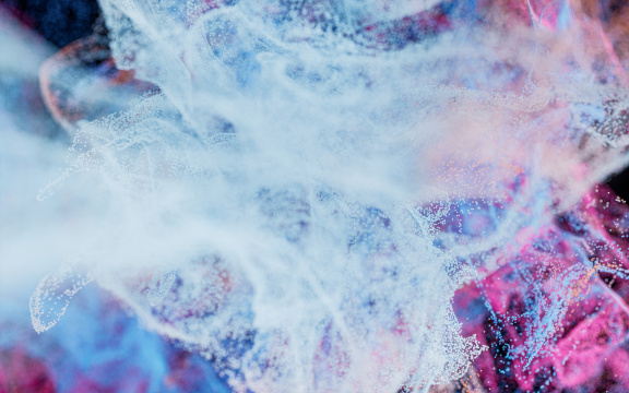 抽象舞动的粒子3D渲染