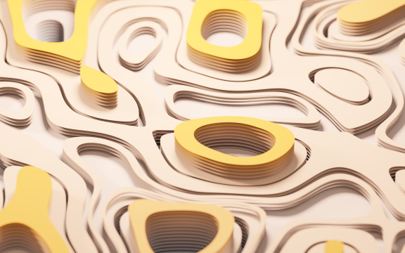 抽象多层纸张背景3D渲染