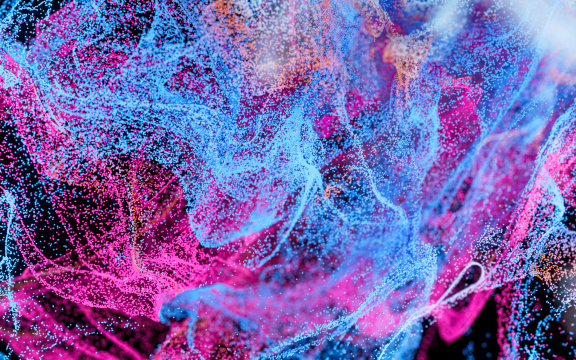 抽象舞动的粒子3D渲染