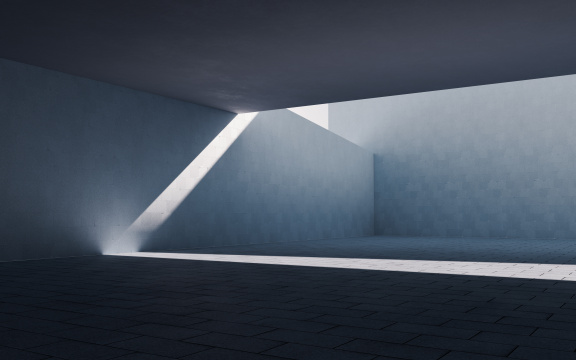 创意混凝土建筑空间3D渲染