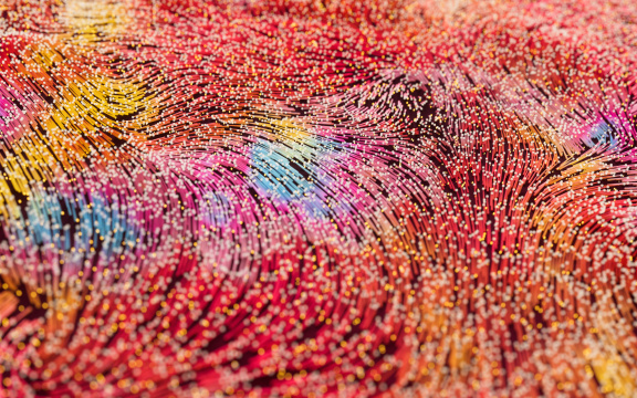 流动抽象的粒子3D渲染