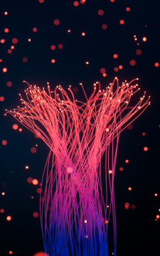 生长的抽象粒子曲线3D渲染