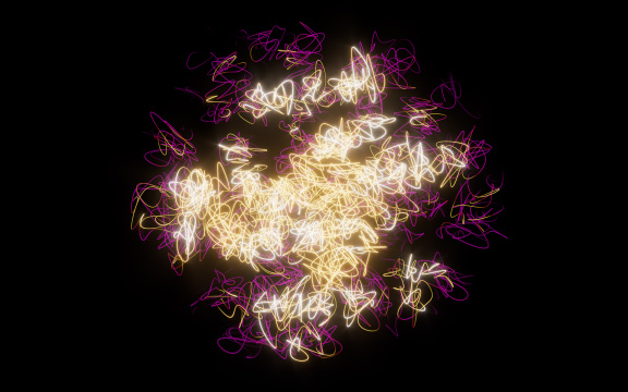 抽象缠绕的曲线3D渲染