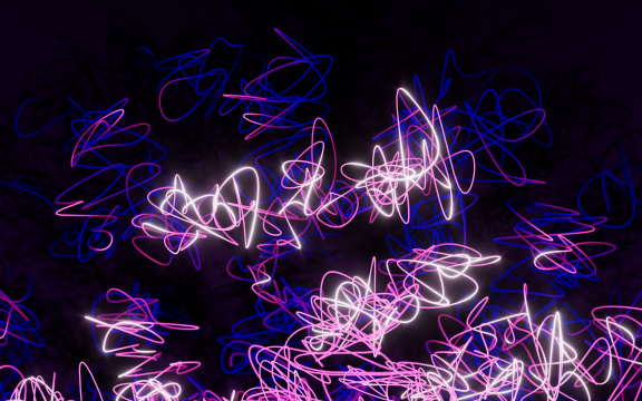 抽象缠绕的曲线3D渲染