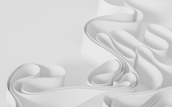 流动的纸张背景3D渲染