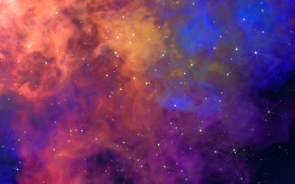 多彩的星云与烟雾背景3D渲染