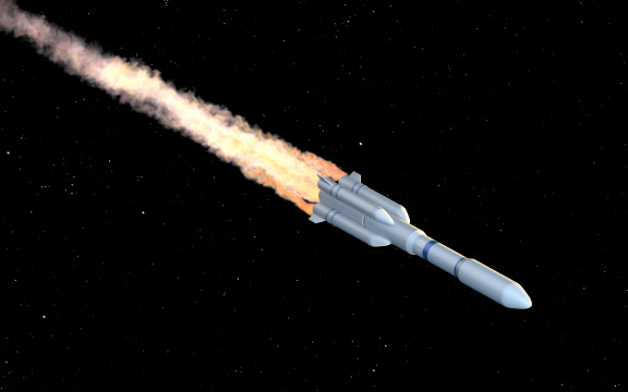 太空飞船火箭3D渲染