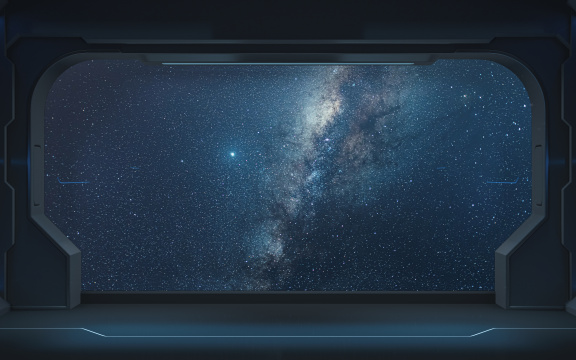 黑色未来感室内空间 3D渲染