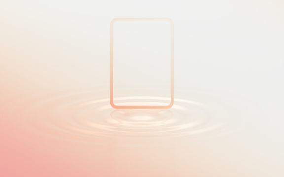 渐变的水面与方框 3D渲染